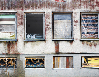 abandoned house broken windows slum
