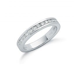 Platinum 0.50cts round brilliant-cut Diamond half Eternity Ring 3mm