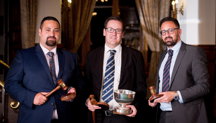 2019 winner David Henwood with finalists Marino Costi, Philip Arnold Auctions and Christopher Theocharides, SDL Auctions.