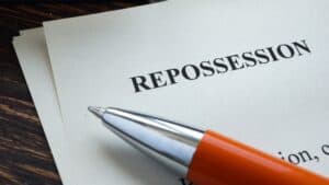 Info about Repossession on the piece of paper.