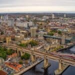 Aerial View of Newcastle, England, United Kingdom