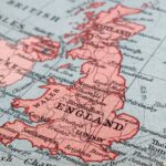 British Isles, England, Ireland, a photo of an atlas map from a 1940 atlas, suitable to illustrate history, travel, trade, politics and economy topics