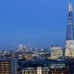 London skyline with The Shard at blue hour