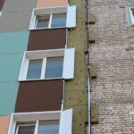 Thermal insulation brick wall of an apartment house